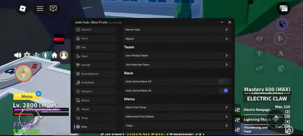 redzhub Bloxfruits Script